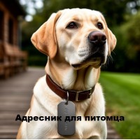 Стальной жетон‑адресник для собак и кошек